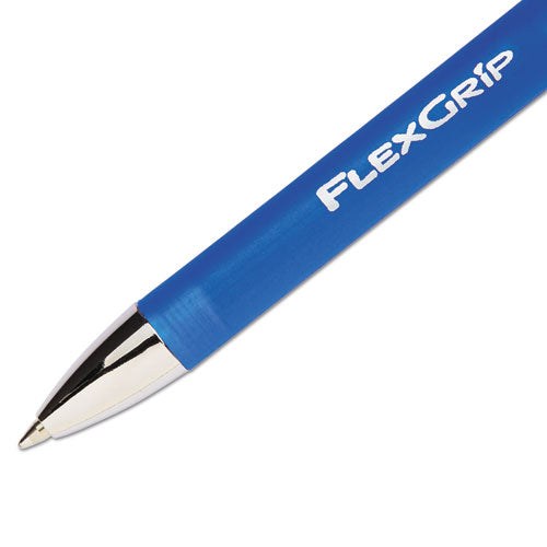 Paper Mate FlexGrip Elite Ballpoint Pen, Retractable, Fine 0.8 mm, Blue Ink, Blue Barrel, Dozen 85583