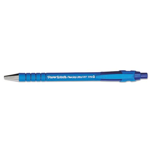 Paper Mate FlexGrip Ultra Retractable Ballpoint Pen Fine Point 0.8mm Blue Ink (12 Count) 9560131