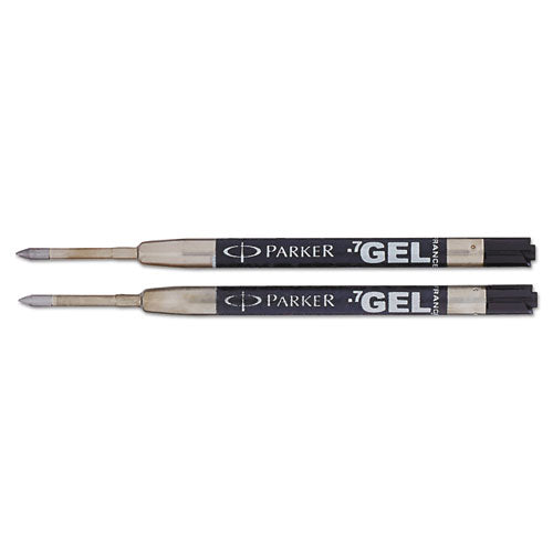 Parker Refill for Parker Retractable Gel Ink Roller Ball Pens, Medium Conical Tip, Black Ink, 2-Pack 1950362