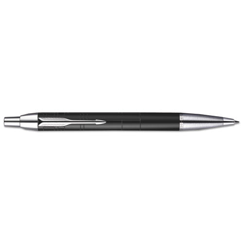 Parker IM Ballpoint Pen, Retractable, Fine 0.5 mm, Black Ink, Black-Chrome Barrel 1975553