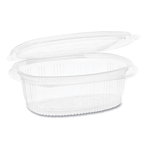 Pactiv EarthChoice PET Hinged Lid Deli Container, 16 oz, 4.92 x 5.87 x 2.48, Clear, 200-Carton 0CA910160000