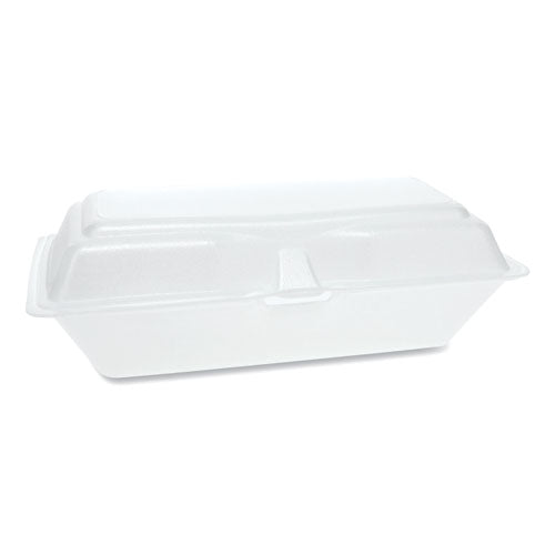 Pactiv Foam Hinged Lid Containers, Single Tab Lock Hoagie, 9.75 x 5 x 3.25, White, 560-Carton 0TH10099Y000