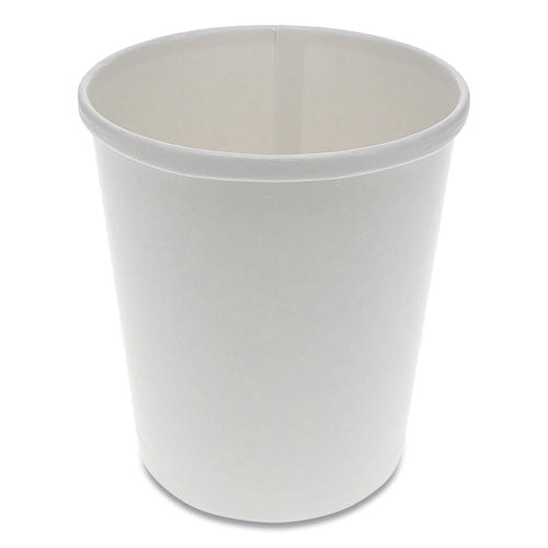 Pactiv Paper Round Food Container, 32 oz, 5.13" Diameter x 4.5"h, White, 500-Carton D32RB