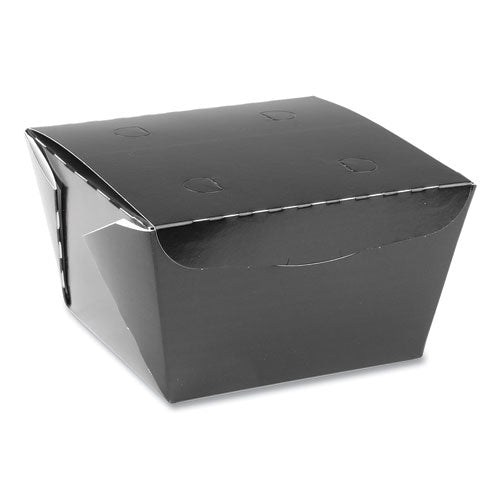 Pactiv EarthChoice OneBox Paper Box, 46 oz, 4.5 x 4.5 x 3.25, Black, 200-Carton NOB08B