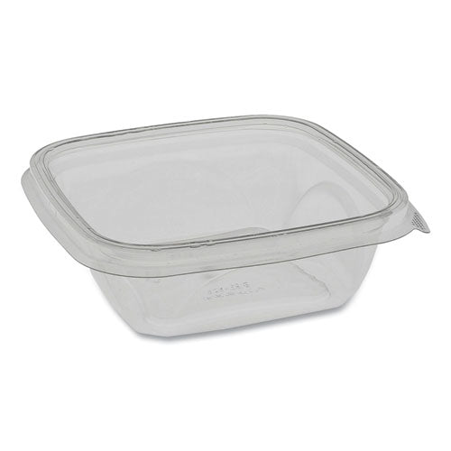 Pactiv EarthChoice Recycled PET Square Base Salad Containers, 12 oz, 5 x 5 x 1.63, Clear, 504-Carton SAC0512