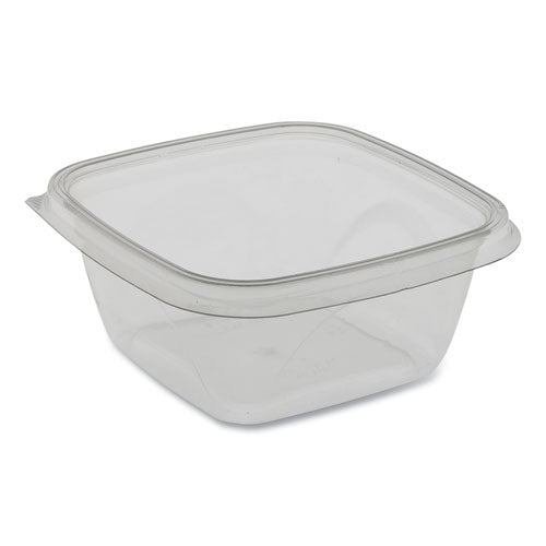 Pactiv EarthChoice Recycled PET Square Base Salad Containers, 16 oz, 5 x 5 x 1.75, Clear, 504-Carton SAC0516