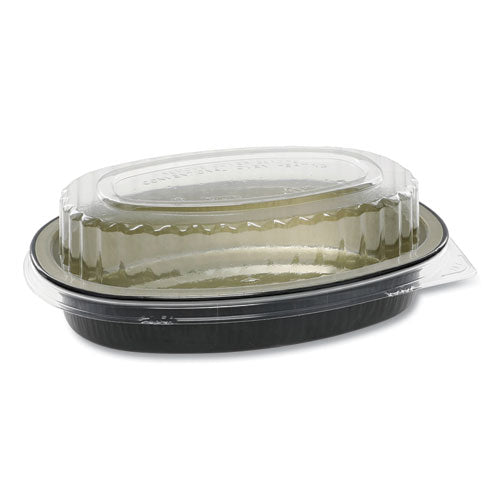 Pactiv Classic Carry-Out Containers, 16 oz, 6.88 x 4.56 x 3, Black-Gold, 100-Carton Y6707WPSFG
