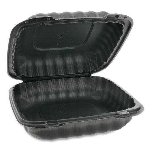Pactiv EarthChoice SmartLock Microwavable Hinged Lid Containers, 8.31 x 8.35 x 3.1, Black, 200-Carton YCNB08010000
