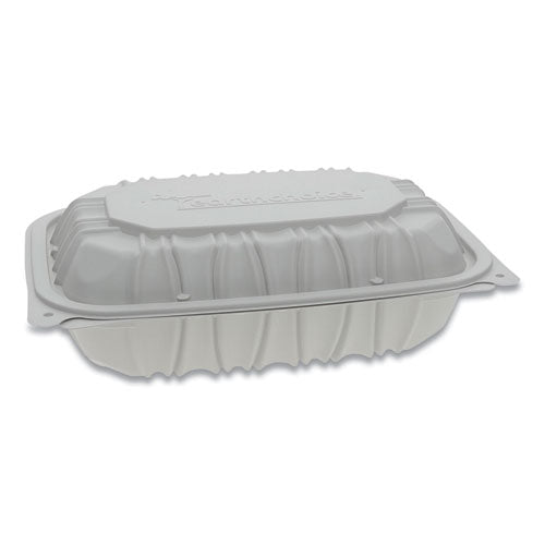 Pactiv Vented Microwavable Hinged-Lid Takeout Container, 9 x 6 x 2.75, White, 170-Carton YCNW0207
