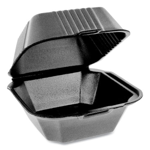 Pactiv SmartLock Foam Hinged Containers, Sandwich, 5.75 x 5.75 x 3.25, Black, 504-Carton YHLB06000000