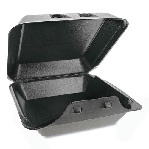 Pactiv SmartLock Foam Hinged Containers, Large, 9 x 9.13 x 3.25, Black, 150-Carton YHLB09010000