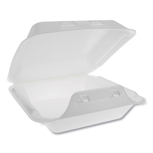 Pactiv SmartLock Foam Hinged Containers, Medium, 8 x 8 x 3, White, 150-Carton YHLW08010000