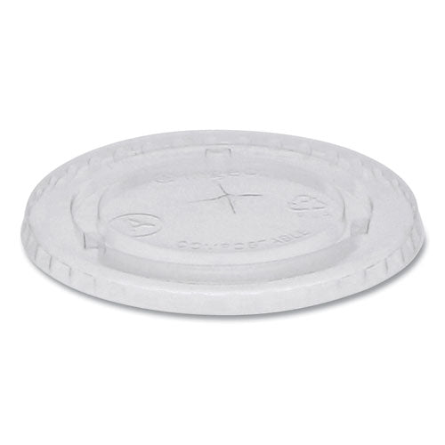 Pactiv Pactiv Compostable Cold Cup Lid with Straw Slot for A Cups, Fits 7, 9, 20 oz A Cups, 1,020-Carton YLPLA20C