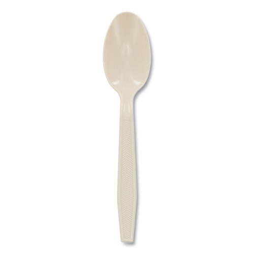 Pactiv EarthChoice PSM Cutlery, Heavyweight, Spoon, 5.88", Tan, 1,000-Carton YPSMSTEC