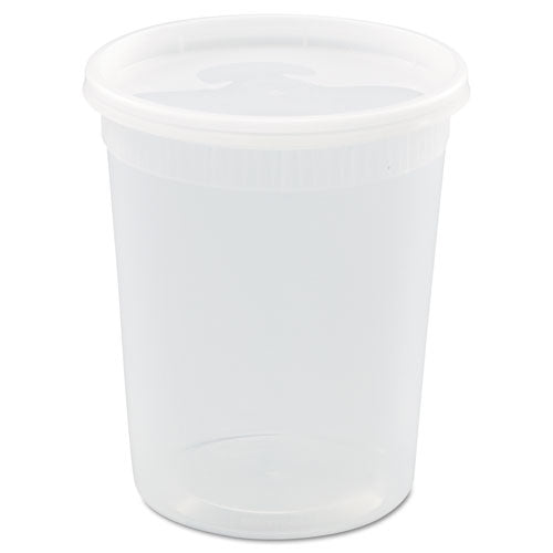 Pactiv DELItainer Microwavable Combo, 32 oz, 4 .55" Diameter x 5.55"h, Clear, 240-Carton YSD2532