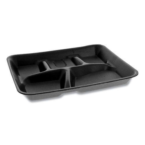 Pactiv Lightweight Foam School Trays, 5-Compartment, 8.25 x 10.25 x 1, Black, 500-Carton YTHB0500SGBX