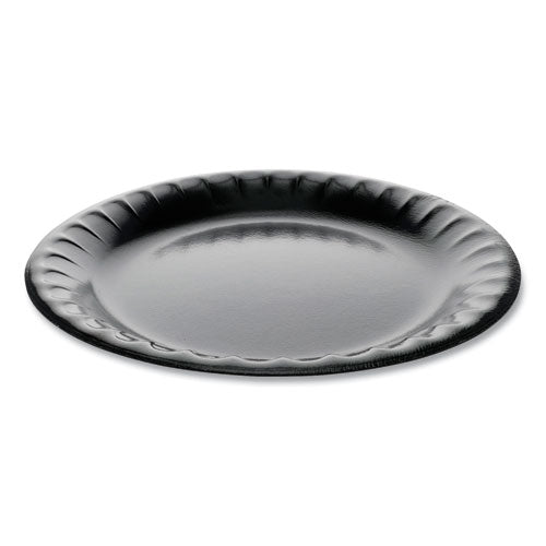 Pactiv Laminated Foam Dinnerware, Plate, 9" dia, Black, 500-Carton YTKB00090000