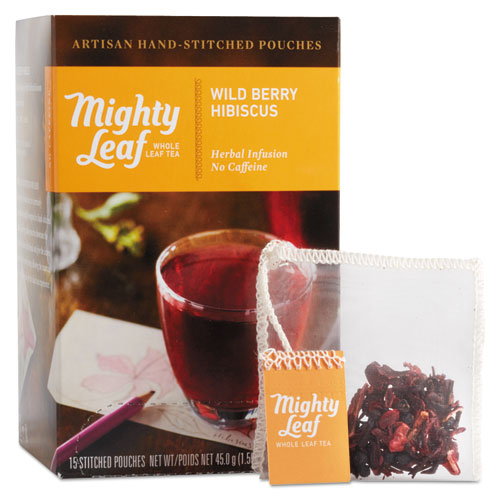 Mighty Leaf Whole Leaf Tea Pouches Wild Berry Hibiscus (15 Tea Bags) 510144