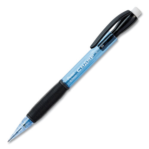 Pentel Champ Mechanical Pencil, 0.7 mm, HB (#2.5), Black Lead, Blue Barrel, Dozen AL17C