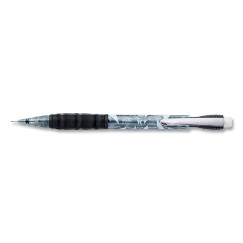 Pentel Icy Mechanical Pencil, 0.5 mm, HB (#2.5), Black Lead, Transparent Smoke Barrel, Dozen AL25TA