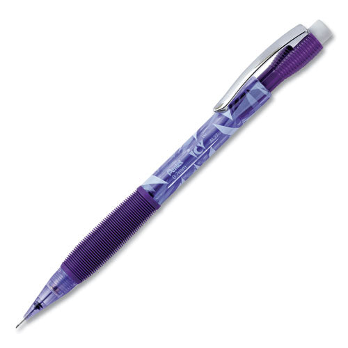 Pentel Icy Mechanical Pencil, 0.7 mm, HB (#2.5), Black Lead, Transparent Violet Barrel, Dozen AL27TV