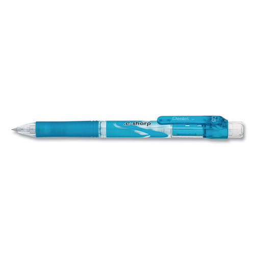 Pentel .e-Sharp Mechanical Pencil, 0.5 mm, HB (#2.5), Black Lead, Sky Blue Barrel, Dozen AZ125S