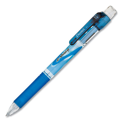 Pentel .e-Sharp Mechanical Pencil, 0.7 mm, HB (#2.5), Black Lead, Blue Barrel, Dozen AZ127C