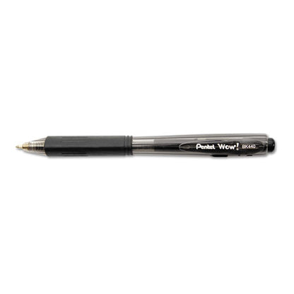 Pentel WOW! Ballpoint Pen Value Pack, Retractable, Medium 1 mm, Black Ink, Black Barrel, 36-Pack BK440ASW-US