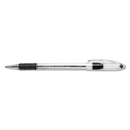 Pentel R.S.V.P. Ballpoint Pen, Stick, Fine 0.7 mm, Black Ink, Clear-Black Barrel, Dozen BK90A