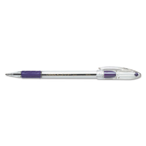 Pentel R.S.V.P. Ballpoint Pen, Stick, Medium 1 mm, Violet Ink, Clear-Violet Barrel, Dozen BK91V