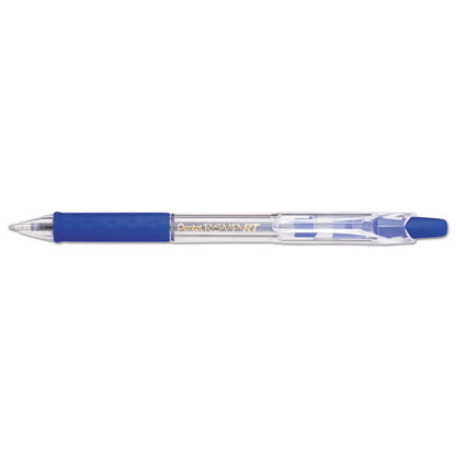 Pentel R.S.V.P. RT Ballpoint Pen, Retractable, Medium 1 mm, Blue Ink, Clear Barrel, Dozen BK93-C