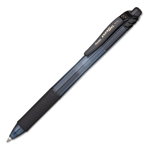 Pentel EnerGel-X Gel Pen, Retractable, Medium 0.7 mm, Black Ink, Black Barrel, 24-Pack BL107ASW2