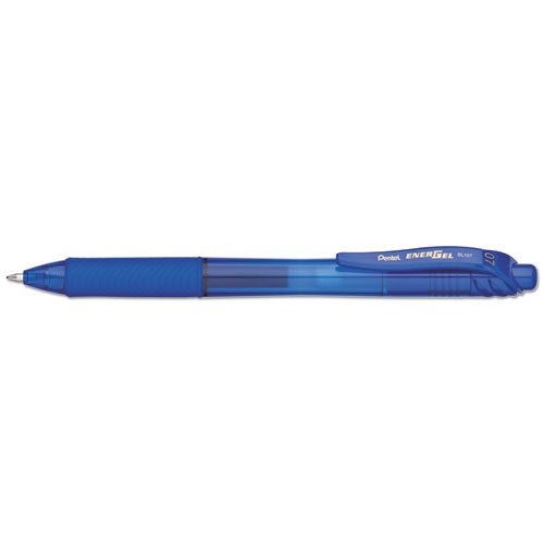 Pentel EnerGel-X Gel Pen, Retractable, Medium 0.7 mm, Blue Ink, Blue Barrel, Dozen BL107C