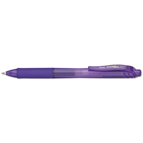 Pentel EnerGel-X Gel Pen, Retractable, Medium 0.7 mm, Violet Ink, Violet Barrel, Dozen BL107V
