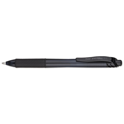 Pentel EnerGel-X Gel Pen, Retractable, Bold 1 mm, Black Ink, Smoke Barrel, Dozen BL110A