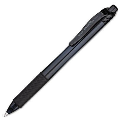 Pentel EnerGel-X Gel Pen, Retractable, Bold 1 mm, Black Ink, Smoke Barrel, Dozen BL110A
