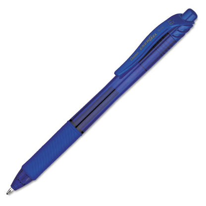Pentel EnerGel-X Gel Pen, Retractable, Bold 1 mm, Blue Ink, Translucent Blue Barrel, Dozen BL110C