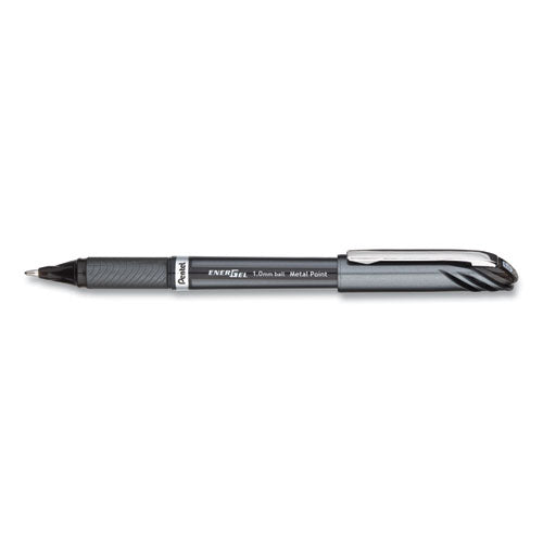 Pentel EnerGel NV Gel Pen, Stick, Bold 1 mm, Black Ink, Black Barrel, Dozen BL30A