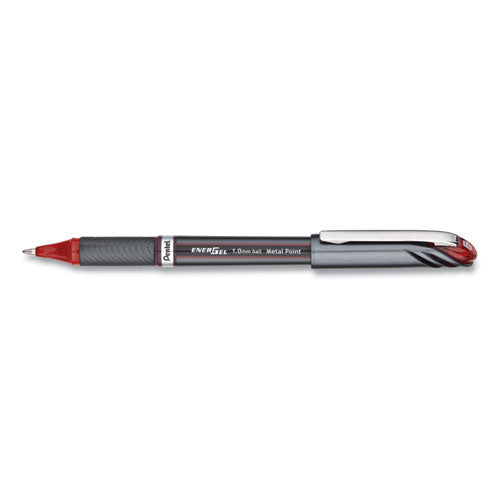 Pentel EnerGel NV Gel Pen, Stick, Bold 1 mm, Red Ink, Red Barrel, Dozen BL30B