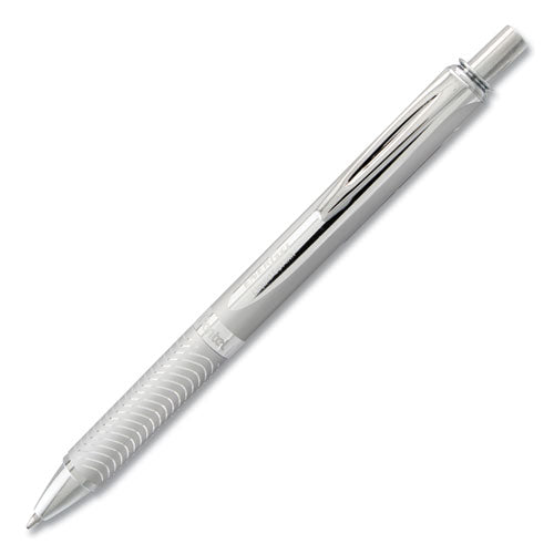 Pentel EnerGel Alloy RT Gel Pen, Retractable, Medium 0.7 mm, Black Ink, Chrome Barrel BL407-A