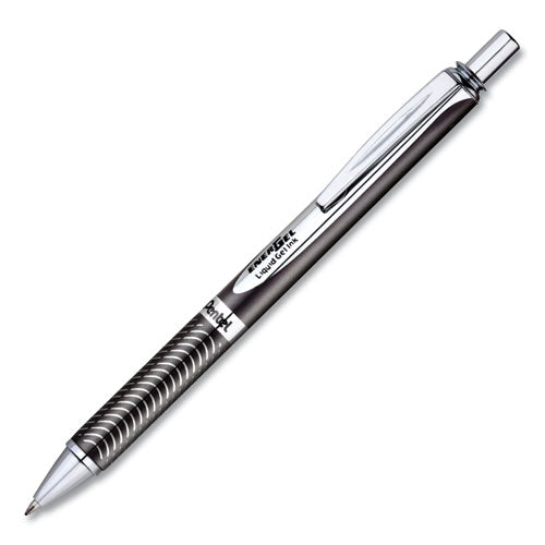 Pentel EnerGel Alloy RT Gel Pen, Retractable, Medium 0.7 mm, Black Ink, Black Barrel BL407A-A
