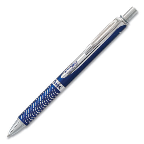 Pentel EnerGel Alloy RT Gel Pen, Retractable, Medium 0.7 mm, Black Ink, Blue Barrel BL407C-A