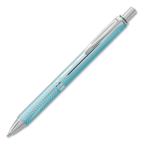 Pentel EnerGel Alloy RT Gel Pen, Retractable, Medium 0.7 mm, Black Ink, Aquamarine Barrel BL407LS-A