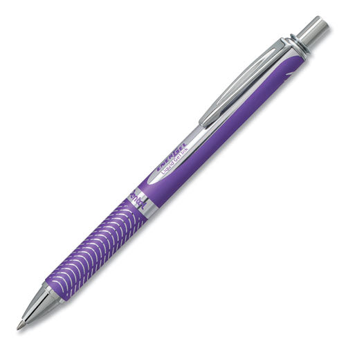 Pentel EnerGel Alloy RT Gel Pen, Retractable, Medium 0.7 mm, Violet Ink, Violet Barrel BL407V-V