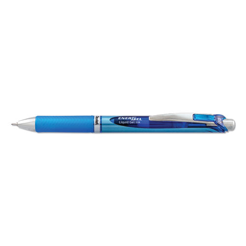 Pentel EnerGel RTX Gel Pen, Retractable, Medium 0.7 mm, Blue Ink, Blue-Gray Barrel BL77-C
