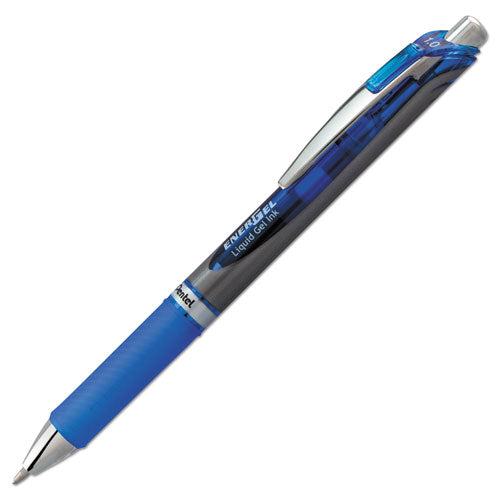 Pentel EnerGel RTX Gel Pen, Retractable, Bold 1 mm, Blue Ink, Blue-Gray Barrel BL80C