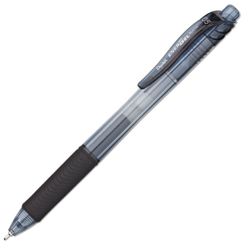 Pentel EnerGel-X Gel Pen, Retractable, Fine 0.5 mm Needle Tip, Black Ink, Black Barrel, Dozen BLN105A