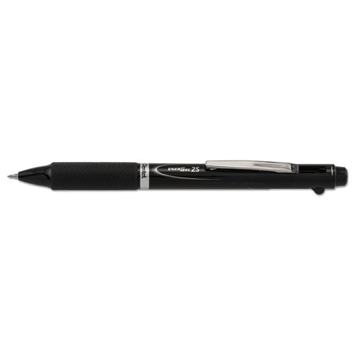 Pentel EnerGel 2S Multi-Color Gel Pen-Pencil, Retractable, Medium 0.5 mm, Black-Red Ink, Black Barrel BLW355A