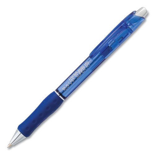 Pentel R.S.V.P. Super RT Ballpoint Pen, Retractable, Medium 1 mm, Blue Ink, Blue Barrel, Dozen BX480-C