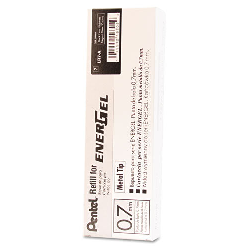 Pentel Refill for Pentel EnerGel Retractable Liquid Gel Pens, Medium Conical Tip, Black Ink LR7A